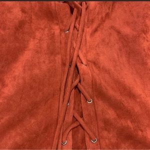 Windsor lace up tie red skirt NWOT